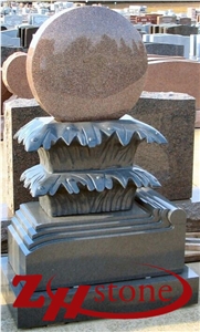 Good Quality Handcraft Human Sculpture Georgia Grey/ G603 Granite Tombstone Design/ Western Style Monuments/ Upright Monuments/ Headstones/ Monument Design