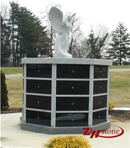 Good Quality Hexagon Shape Columns 36 Crypts G603/ Sesame White/ Tianshan Red Granite Cremation Columbarium/ Columbarium/ Cemetery Crypts/ Cemetery Columbarium/ Mausoleum Crypts