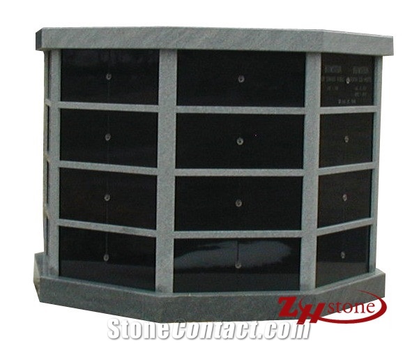 Good Quality Hexagon Shape Columns 36 Crypts G603/ Sesame White/ Tianshan Red Granite Cremation Columbarium/ Columbarium/ Cemetery Crypts/ Cemetery Columbarium/ Mausoleum Crypts