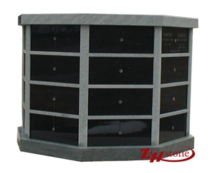 Good Quality Hexagon Shape Columns 36 Crypts G603/ Sesame White/ Tianshan Red Granite Cremation Columbarium/ Columbarium/ Cemetery Crypts/ Cemetery Columbarium/ Mausoleum Crypts