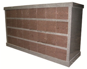 Good Quality Hexagon Shape Columns 36 Crypts G603/ Sesame White/ Tianshan Red Granite Cremation Columbarium/ Columbarium/ Cemetery Crypts/ Cemetery Columbarium/ Mausoleum Crypts
