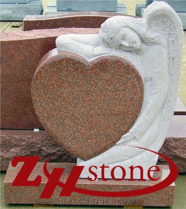 Good Quality Obelisk Style Tianshan Red Granite/ Georgia Grey/ G603 Granite Tombstone Design/ Western Style Monuments/ Upright Monuments/ Headstones/ Monument Design