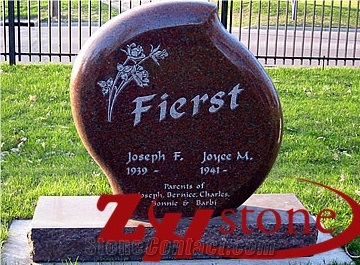 Good Quality Polished Tear Drop Indian Red/ Imperial Red Granite Tombstone Design/ Upright Monuments/ Headstones/ Monument Design/ Custom Monuments