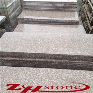Peach Red,Peach Blossom Red Gutian,Gutian Peach Flower Red Granite G687 Polished Steps, Step Tiles, Deck Stair Threshold