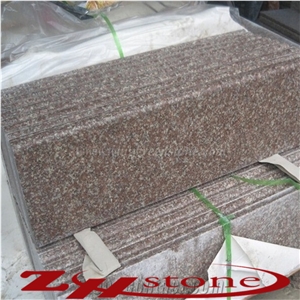 Peach Red,Peach Blossom Red Gutian,Gutian Peach Flower Red Granite G687 Polished Steps, Step Tiles, Deck Stair Threshold