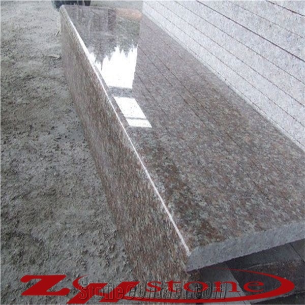 Peach Red,Peach Blossom Red Gutian,Gutian Peach Flower Red Granite G687 Polished Steps, Step Tiles, Deck Stair Threshold