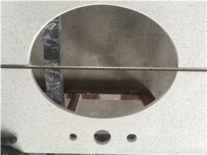 White Speckled Quartz Stone Countertops, Custom Bathroom Vanity Tops, Caesarstone Quartz Stone Top