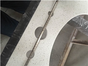 White Speckled Quartz Stone Countertops, Custom Bathroom Vanity Tops, Caesarstone Quartz Stone Top