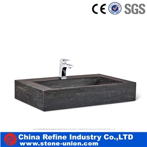 Blue Limestone Honed Washing Square Basin, Bathroom Rectangle Basin, Blue Stone Sink,Blue Stone Vessel Sinks,Bathroom Sinks,Wash Basins,Square Basins