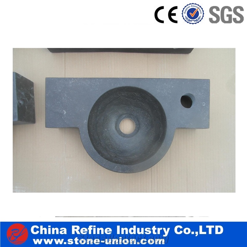 Blue Limestone Round Vessel Sinks,Natural Stone Wash Basins