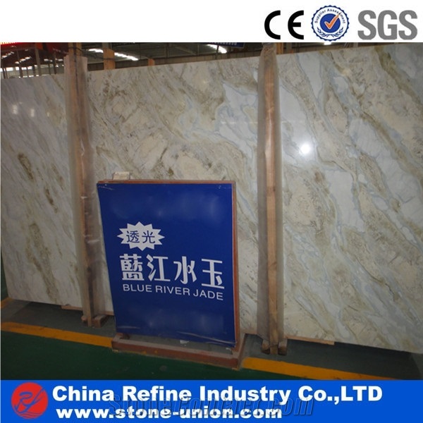 Blue River Jade Marble Slab, Blue Marble Tiles , Good Quality Marble Blue Tiles for Decoration