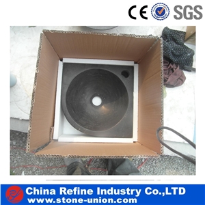China Blue Limestone Customized Round Sink ,Limestone Wash Basin Indoor