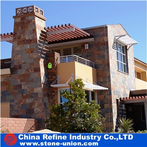 China Rusty Slate for Wall Cladding at Factory Price, Rusty Culture Slate Veneer Stone,Home Exterior Wall Decorated Multi Color Slate Paving Covering Cladding Panel,Corner Stone,Ledge Stone