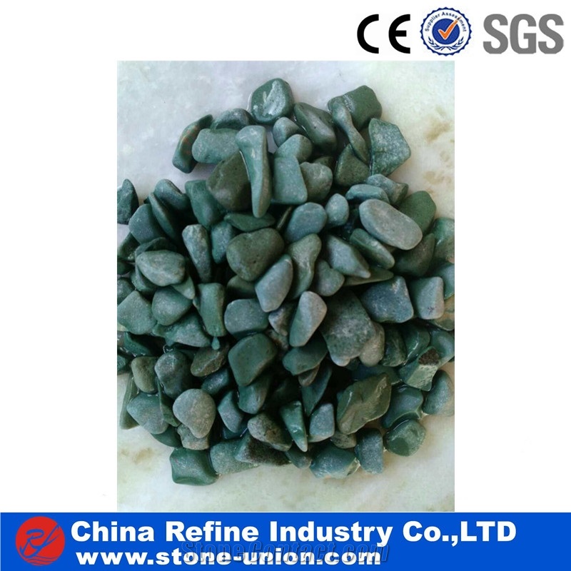 Dark Dandong Green Mechanism Pebble in Bulk , Dark Green Pebbles for Sale , Green Paving Stone Walkway