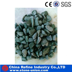 Dark Dandong Green Mechanism Pebble in Bulk , Dark Green Pebbles for Sale , Green Paving Stone Walkway