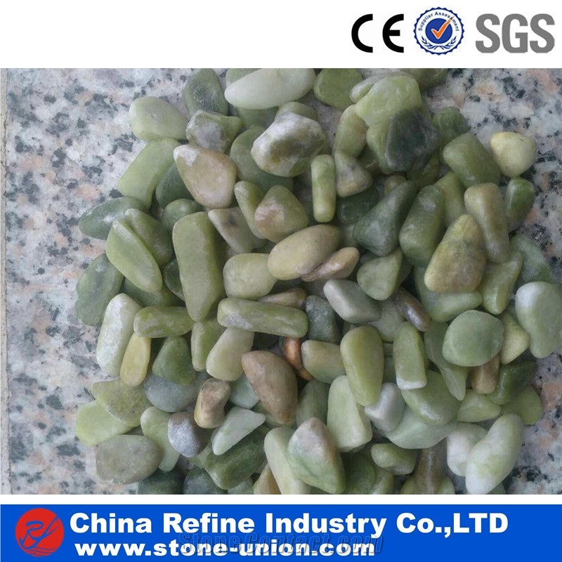 Dark Dandong Green Mechanism Pebble in Bulk , Dark Green Pebbles for Sale , Green Paving Stone Walkway