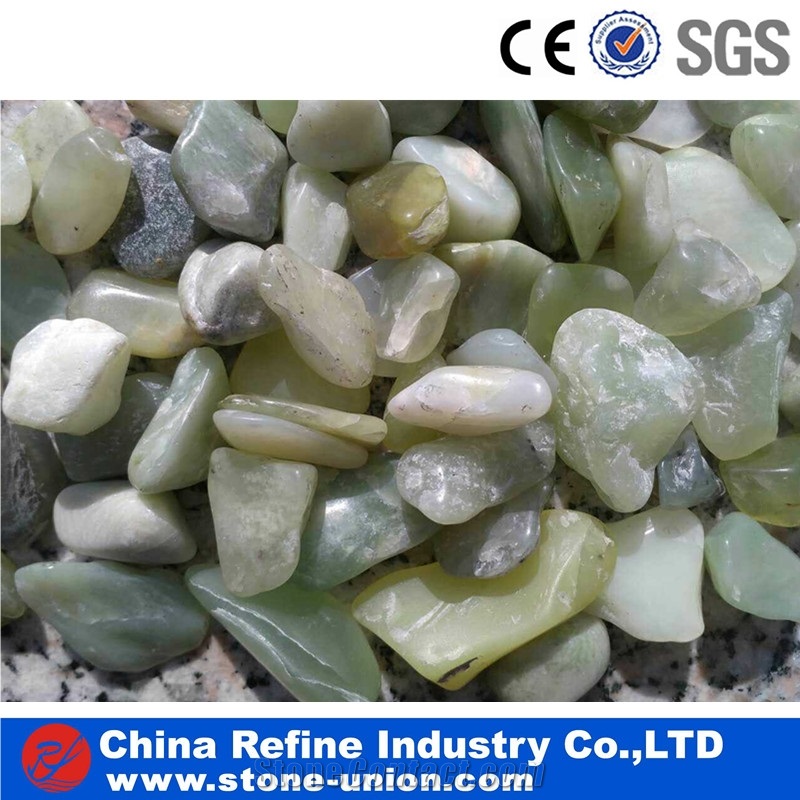 Dark Dandong Green Mechanism Pebble in Bulk , Dark Green Pebbles for Sale , Green Paving Stone Walkway