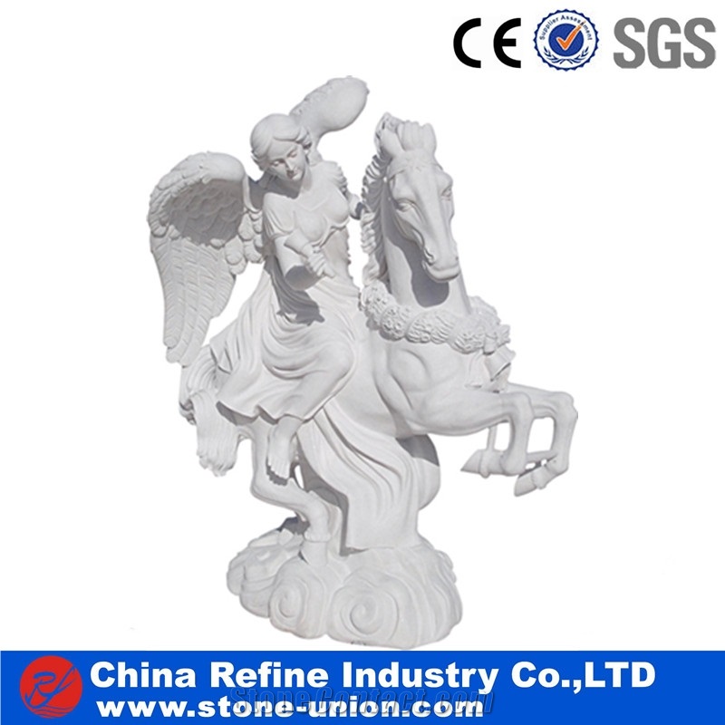 Famous David Statue , White Marble Sculpture, David and Eagle Carving Stone Manufacturer