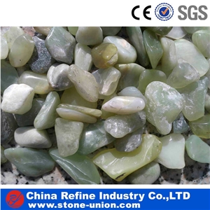 Green Jade Mechanism Pebbles , Tumble Green Jade Onyx Hot Sale , Top Quanlity Green Pebbles
