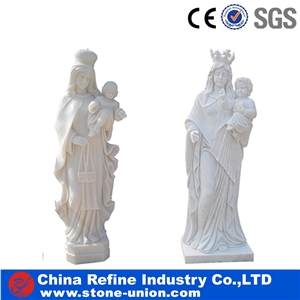 Maria Pure White Marble Statue , Outside Marble Carving Decoration,Western Style Human Handcarved Sculptures