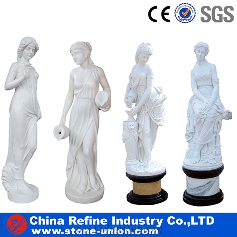 Maria Pure White Marble Statue , Outside Marble Carving Decoration,Western Style Human Handcarved Sculptures