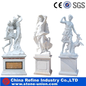 Maria Pure White Marble Statue , Outside Marble Carving Decoration,Western Style Human Handcarved Sculptures