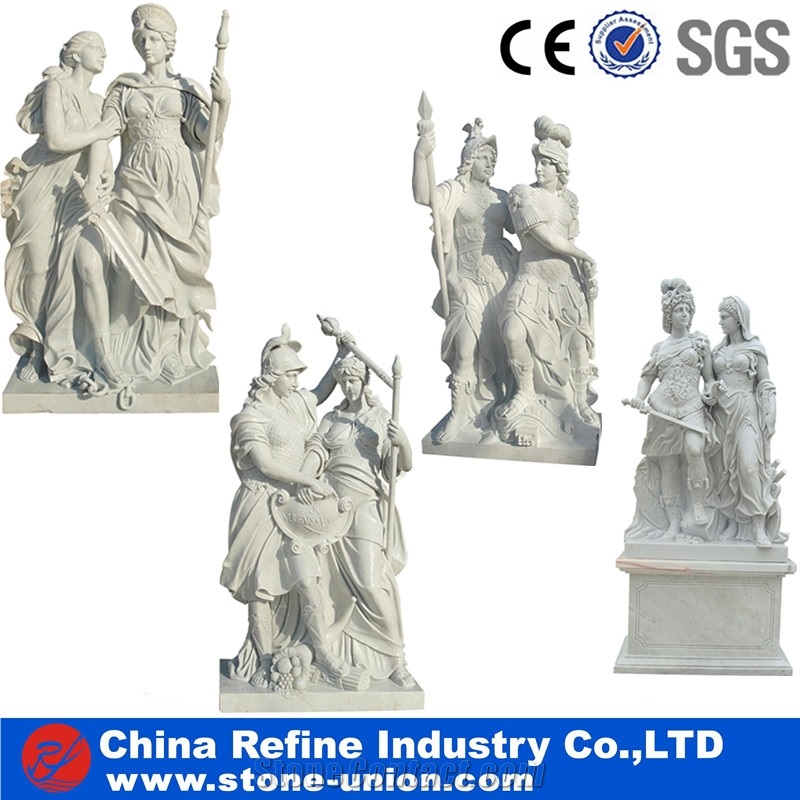 Maria Pure White Marble Statue , Outside Marble Carving Decoration,Western Style Human Handcarved Sculptures