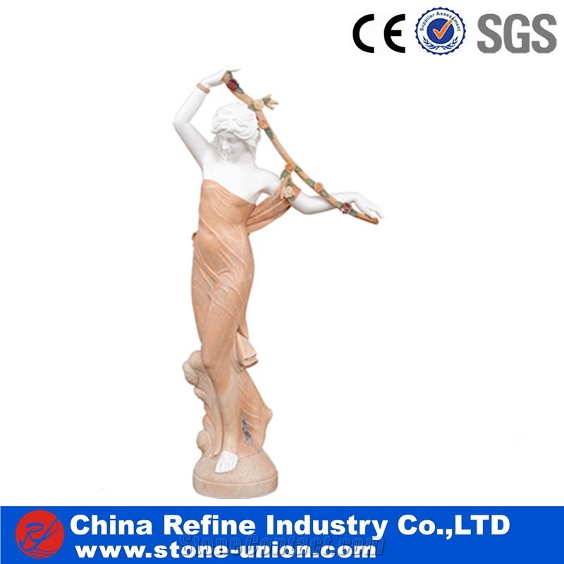 Maria Pure White Marble Statue , Outside Marble Carving Decoration,Western Style Human Handcarved Sculptures