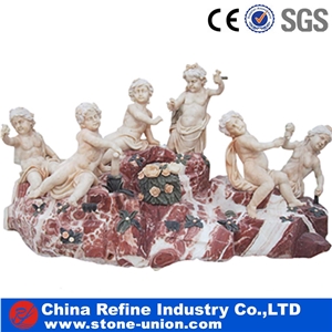 Mixed Color Marble Children Statue,Factory Direct Sale White Marble Sculpture Sets,Modern Garden Big Landscaping Human Statue,Sculpture,Statue,Handcraft,Hand Carved,Carving Stone