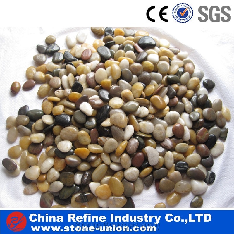 Mixed Color River Cobbles , Grade Aaa Polished and Waxed Pebbles,Multi Color Pebble,Cobble Stone Driveway & Walkway Pebble