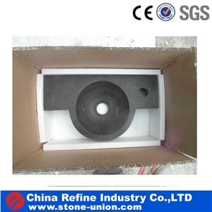 Western Design Blue Limestone Honed Round Sink ,Limestone Wash Basin Indoor