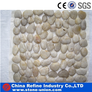 White River Cobbles on Mesh,Polished River Pebbles Pattern,Chinese Cheap Pebble Stone for Sale,Garden River Pebbles Design Walkway and Driveway,Landscaping River Cobbles Stone for Modern Construction