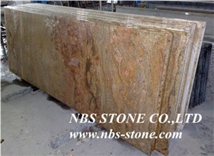 Golden King Granite,Yellow Granite,Polished,Flamed,Bushhammered,Cut to Size for Countertop,Kitchen Tops