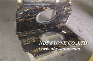 Italian Portoro Marble,Cut to Size for Kitchen Countertops