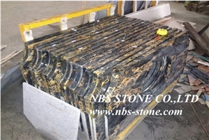 Italian Portoro Marble,Cut to Size for Kitchen Countertops