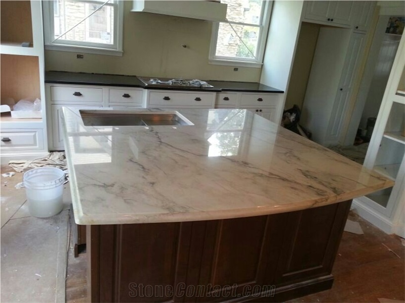 Calacatta Danby Marble Kitchen Island Top