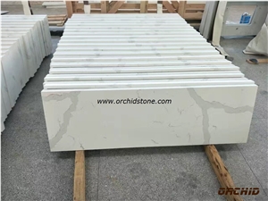 Calacatta White Engineered Quartz Stone,Solid Surfaces Calacatta Oro Quartz Polished Slabs & Tiles, Calacatta Gold Artificial Stone Slabs for Hotel Kitchen,Bathroom Walling Panel