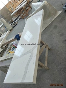 Engineered Stone,Calacatta Oro Quartz Tiles,Calacatta Oro Engineered Stone for Counter Tops,Bianca Cararra Engeneered Stone Countertops
