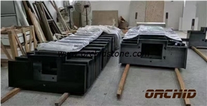 Pure Black Engineered Quartz Stone Kitchen Countertop, Polished Artificial Marble Quartz Countertop, Engineered Quartz Stone Artificial Marble Kitchen Worktop