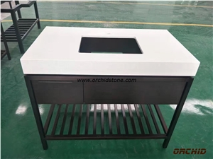 Pure White Engineered Quartz Stone Vanity Tops,Pure White Solid Surface Quartz Stone Bathroom Vanity Tops,Pure White Engineered Stone Counter Tops,Pure White Artificial Quartz Stone Bath Top