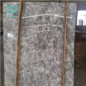 Ice Grey White Marble Slabs and Tiles, Translucent Silver Fox Marble