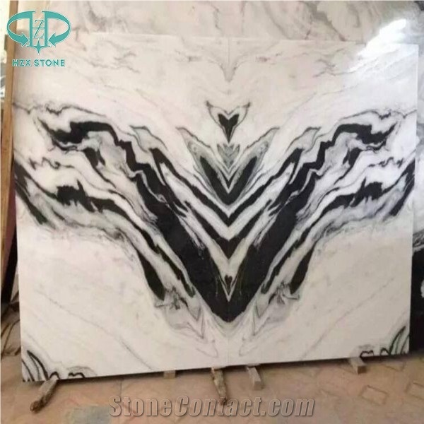 Luxury Panda White Marble Countertops Reception Desk Table Tops Work Tops