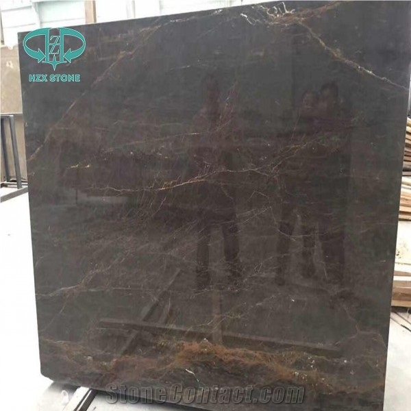 Portoro Gold Column,Brown Marble,St.Laurent Marble Tiles & Slabs