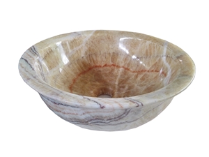 Onyx Round Basin Honey Yellow Onyx Wash Basin for Bathroom