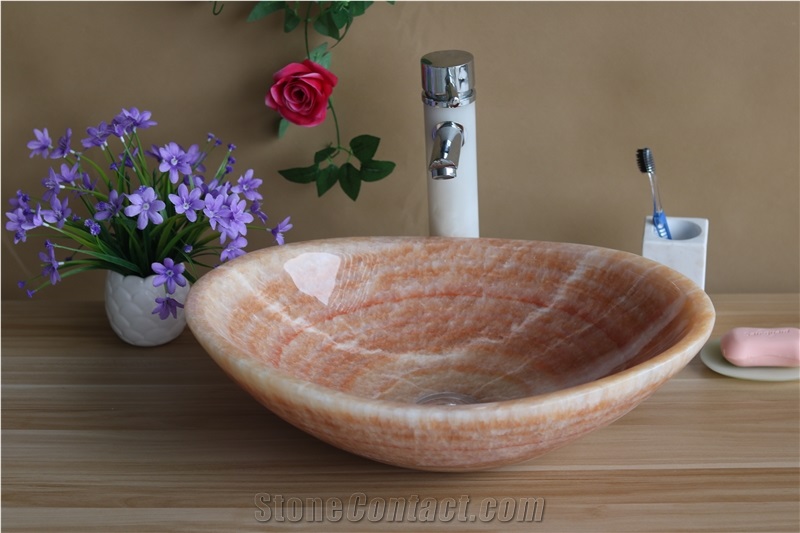 Onyx Stone Solid Surface Basin Red Onyx Farm Basin For Wash Basin