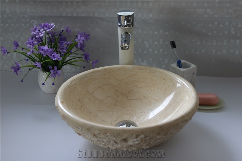 Sandstone Farm Sink Wooden Sandstone Square Sink for Bathroom Sink