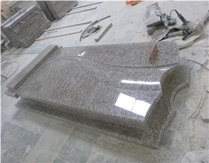 China G664 Misty Brown Monument, Granite Polished Tombstone, Gravestone Price, High Polished Design, Single and Double with Carving, Brown, Black, Blue, Red for Polish, Hungary, Slovakia Manufacturer