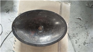 Natural Black Color Limestone Wash Basin Sink, Polished,,Luxury Decorative Sink Above Washroom Countertop,Competitive Price