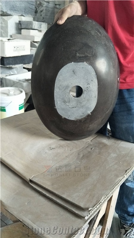 Natural Black Stone Limestone Wash Basin Sink,Polished,Luxury Decorative Sink Above Washroom Countertop,Competitive Price