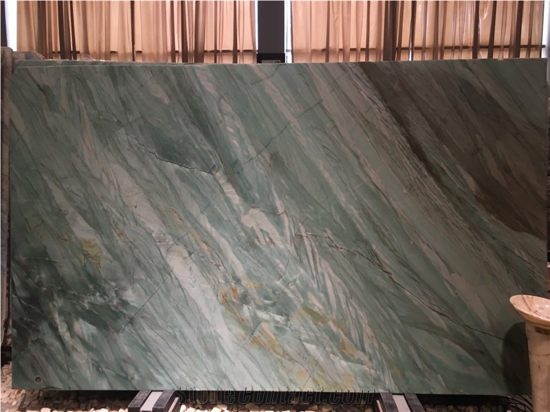 Emerald Green Quartzite Slabs & Tiles, Emerald Green Quartzite Wall Covering Tiles, Azul Green Quartzite Floor Covering Tiles
